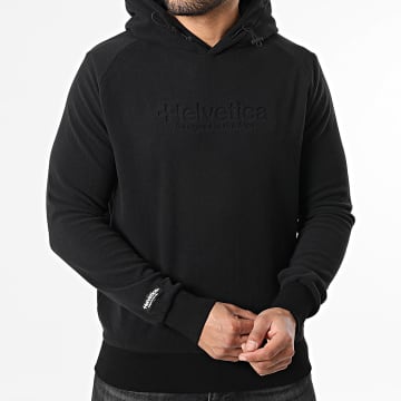 Helvetica - Fleece Sweatshirt mit Kapuze 07 Polar Schwarz