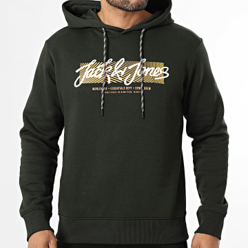 Jack And Jones - Sweat Capuche Ban Vert Kaki Foncé