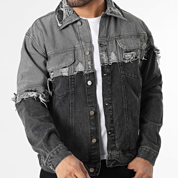 Uniplay - Chaqueta Vaquero Bicolor 301 Gris Claro Gris Antracita