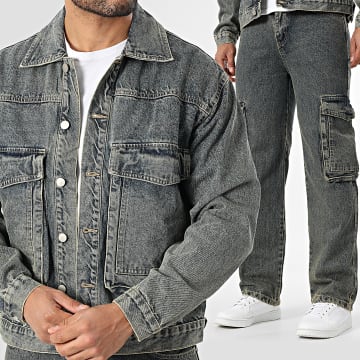 Uniplay - Tracksuit Jean Jacket And Cargo Jean Trouser 343 Blue Denim