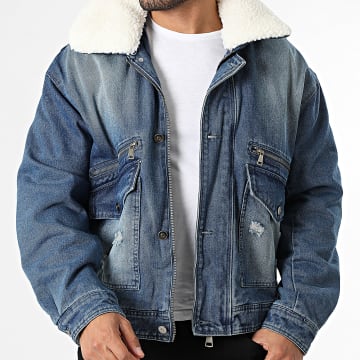Uniplay - Chaqueta Vaquero Zippée Cuello Borrego 912 Azul Denim