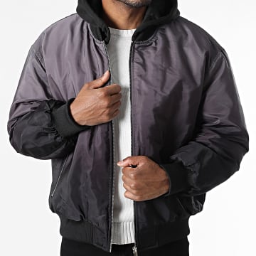 Uniplay - Giacca bomber con cappuccio 143 Grigio Antracite Nero Gradiente
