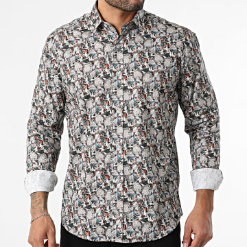Classic Series - Camisa Manga Longa 001 Cinza Bege Marrom