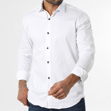 Classic Series - Langarmhemd 061 Weiß Hellblau