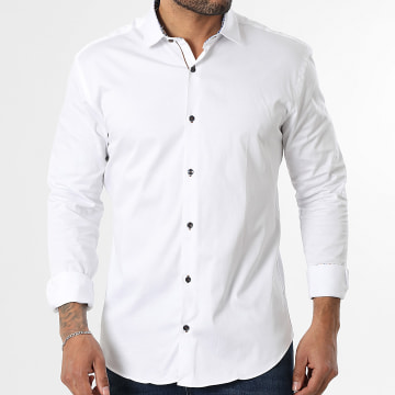 Classic Series - Chemise Manches Longues 061 Blanc Bleu Roi