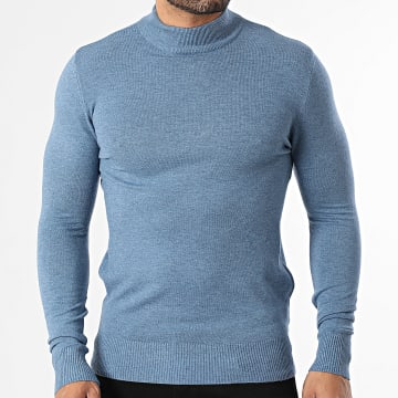 Classic Series - Pullover Stehkragen 665 Meliert Blau