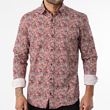 Classic Series - Chemise Manches Longues 001 Bordeaux Blanc Beige Marron