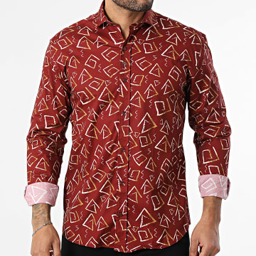 Classic Series - Chemise Manches Longues 001 Bordeaux Beige