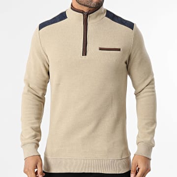 Classic Series - Pull Col Zippé K33 Beige