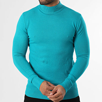 Classic Series - Pull Col Cheminée 665 Turquoise