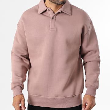 Classic Series - Sweat Col Boutonné 710 Rose Foncé