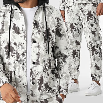 MTX - Ensemble Veste Capuche Et Pantalon Cargo 365 Blanc Gris Marron