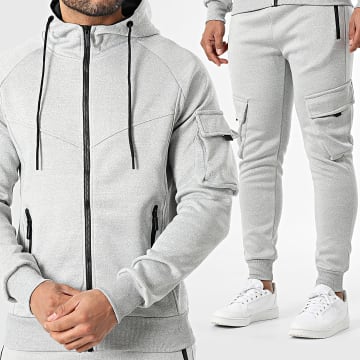 MTX - Ensemble Veste Capuche Zippée Et Pantalon Cargo 080 Gris Chiné