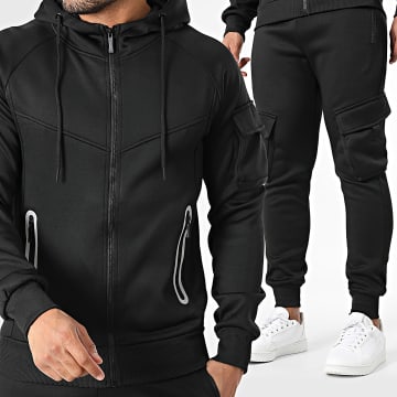 MTX - Zipped Hoodie Jacket and Cargo Trouser 080 Black