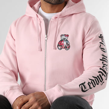 Teddy Yacht Club - Sweat Zippé Capuche Essentials Art Series Pink Rose