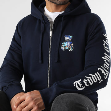 Teddy Yacht Club - Sweat Zippé Capuche Essentials Art Series Blue Bleu Marine