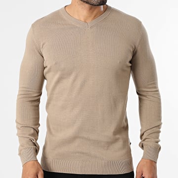 Tiffosi - Maglia Col V Boston 10041566 Beige Scuro
