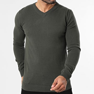 Tiffosi - Maglia Col V Boston 10041566 Verde Kaki Scuro