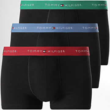 Tommy Hilfiger - Lot De 3 Boxers 2763 Noir Bordeaux Vert Bleu