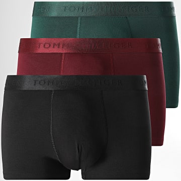 Tommy Hilfiger - Lot De 3 Boxers Trunk 2760 Bordeaux Vert Noir