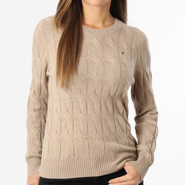 Tommy Hilfiger - Pull Femme Soft Wool Cable 3586 Beige