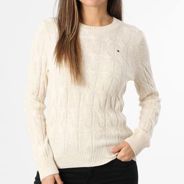 Tommy Hilfiger - Pull Femme Soft Wool Cable 3586 Beige Clair