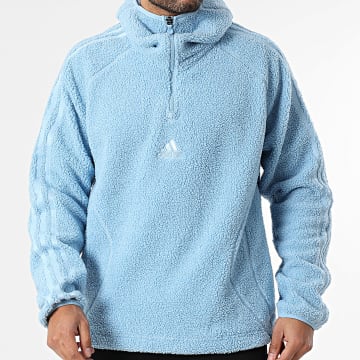 Adidas Originals - Sweat Capuche Zippée Sherpa Borg KR5169 Bleu Clair