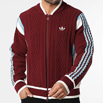 Adidas Originals - Gilet Zippé A Bandes Wicons KR7633 Bordeaux