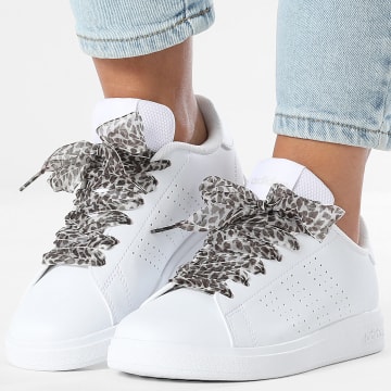 Adidas Performance - Zapatillas Mujer Advantage Base 2.0 J IE8688 x SUPERLACED Cordones Leopardo Beige