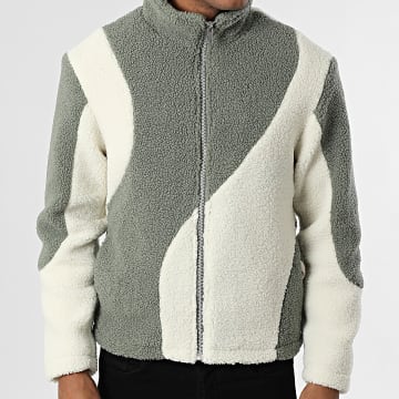Frilivin - Veste Polaire Zippée R37 Beige Clair Vert Kaki