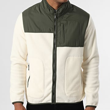 Frilivin - Veste Polaire Zippée N69 Beige Clair Vert Kaki