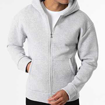 Frilivin - Sudadera con capucha con cremallera 817 Gris Jaspeado