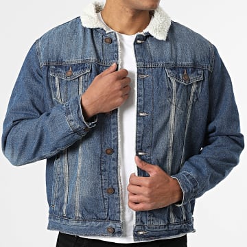 MTX - Casaco Jean Col Mouton 173 Azul Denim