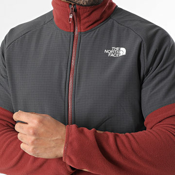 The North Face - Giacca Pile Glacier A89JG Rossa Mattone Grigio Antracite
