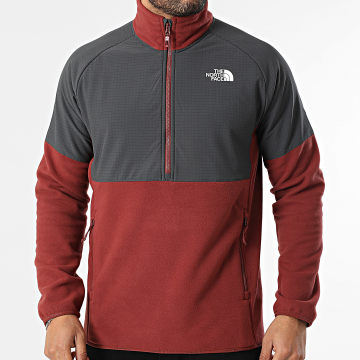 The North Face - Giacca Pile Col Zipato Glacier A89JH Rossa Mattone Grigio Antracite