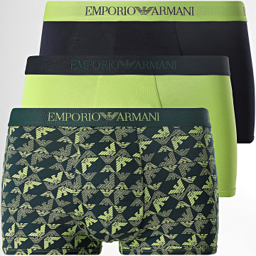 Emporio Armani - Pack de 3 Boxers EM000260-AF10800 Verde Azul Marino