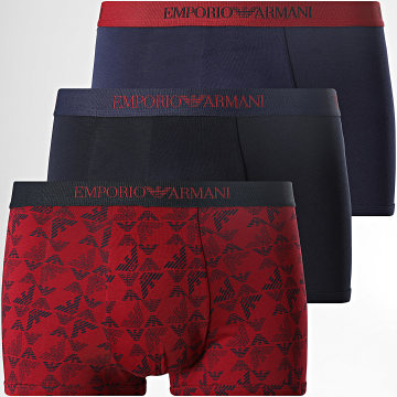 Emporio Armani - Lot De 3 Boxers EM000260-AF10800 Bleu Marine Bordeaux