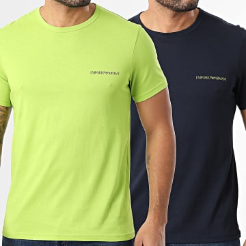 Emporio Armani - Pack de 2 Camisetas EM000391-AF10800 Azul Marino Verde