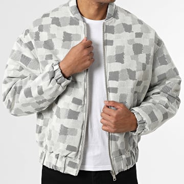 Frilivin - Chaqueta de cuadros Q67 Gris Blanco