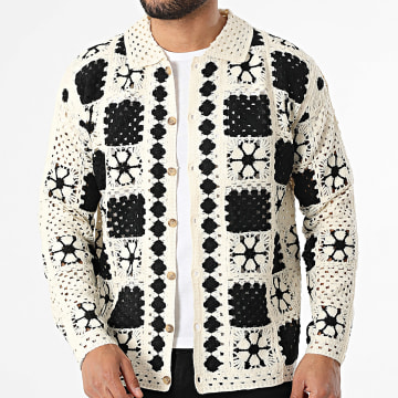 Frilivin - Chemise Manches Longues Ajourée 333 Beige Clair Noir