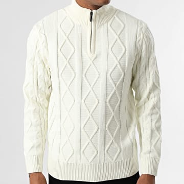 Frilivin - Jersey con cuello alto y cremallera 586 beige claro