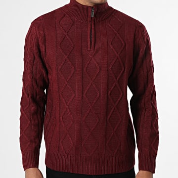 Frilivin - Jersey de Cuello Alto con Cremallera 586 Burdeos