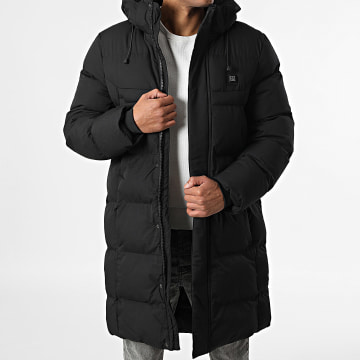 Frilivin - Plumífero con capucha larga calentadora 019 Negro