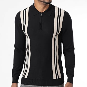 Frilivin - Jersey cuello con cremallera 649 Negro Beige