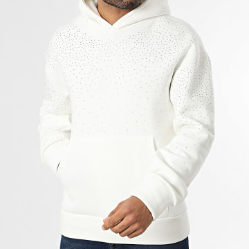Frilivin - Sudadera con Capucha y Strass 330 Blanco