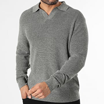 Frilivin - Jersey cuello en V 295 Verde Caqui Melange