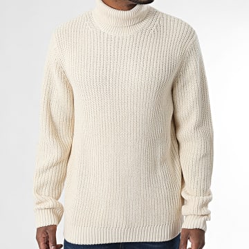 Jack And Jones - Pull Col Montant Bleecker Beige Clair