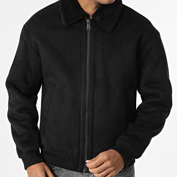 Jack And Jones - Bomberjacke Suédine Schafspelzkragen Luke Schwarz