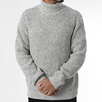 Jack And Jones - Pull Col Montant Bleecker Gris Chiné