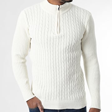 KZR - Jersey Cuello Alto Con Cremallera 087 Beige Claro